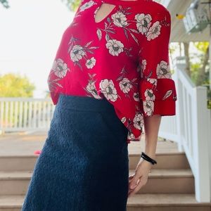 💙 Banana Republic Size 6 Blue Pencil Skirt